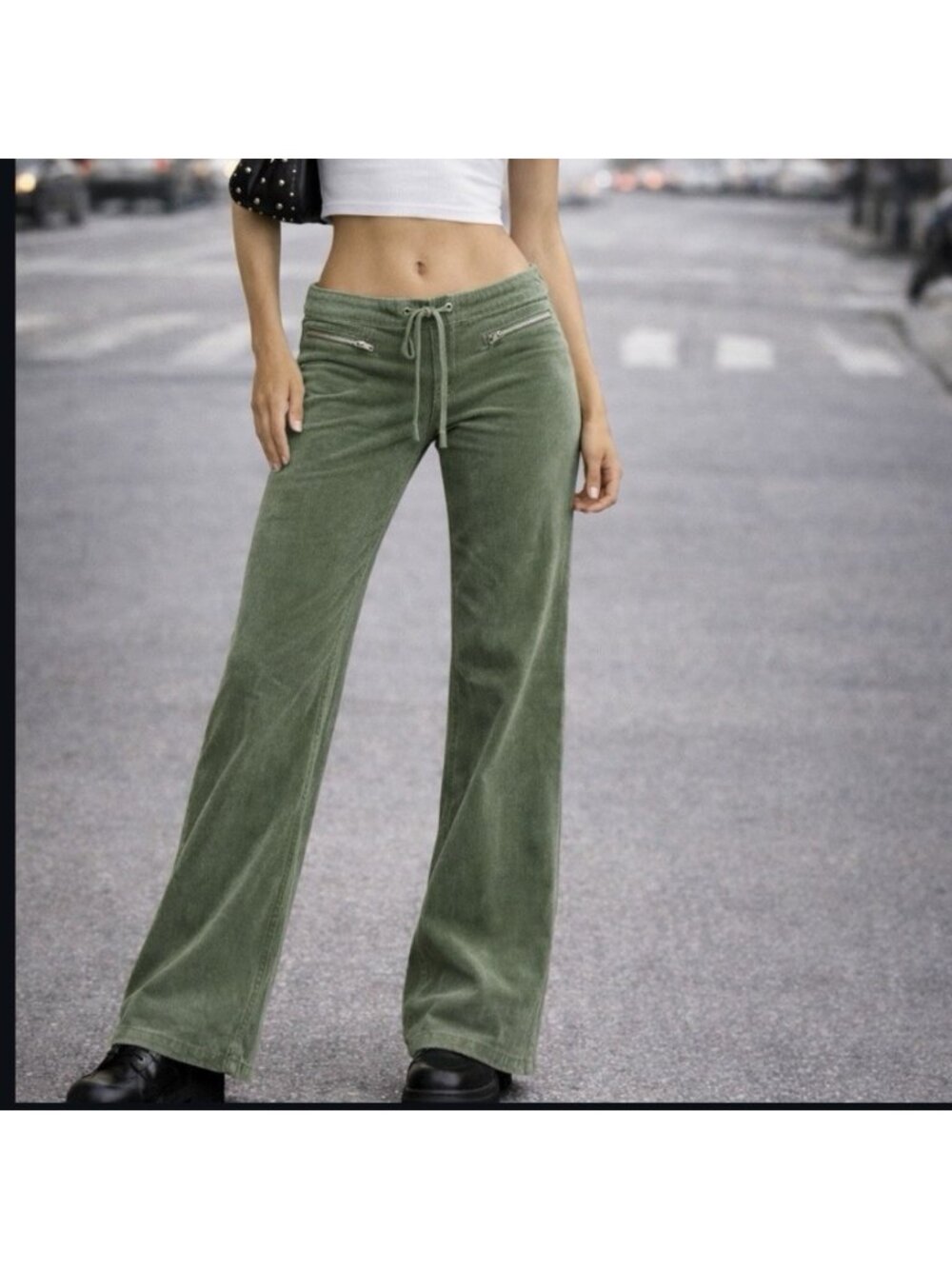 Citizens Of Humanity Low Rise Drawstring Corduroy Flare Pants Womens 32 RARE Y2K